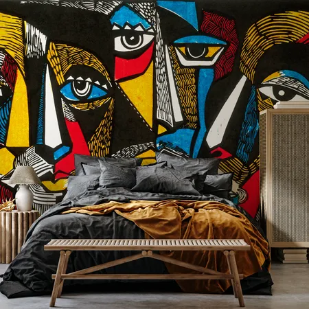 Dark Colorful Art Design Peel And Stick Wallpaper Mural