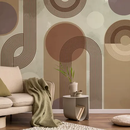 Abstract Contemporary Art Geometric Shapes Wallpaper Mural