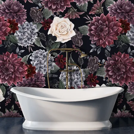 Pale Flowers Pattern Peel And Stick Wallpaper Mural