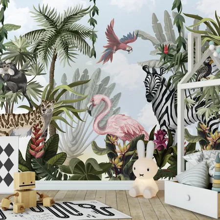 Exotic Animals And Sky  Peel And Stick & Wall Mural