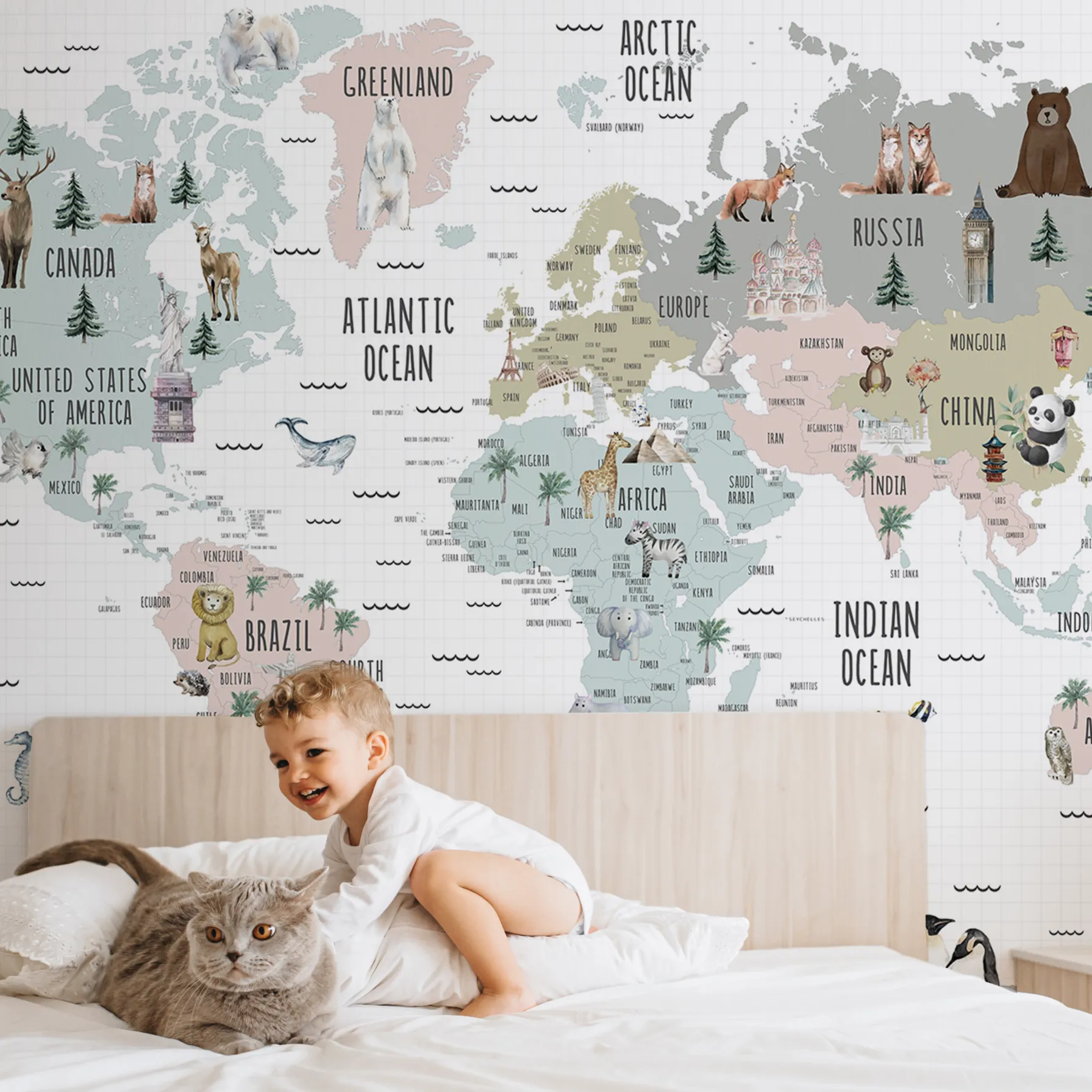 Children's World Map Wallpaper to Explore | MareWall