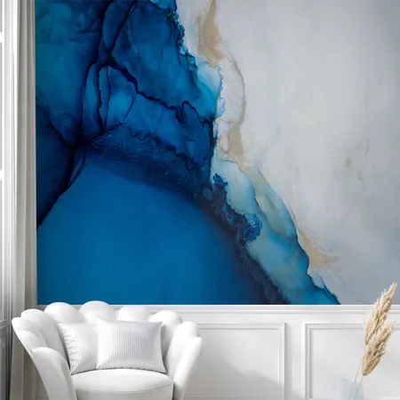 Calming Blue Shades | Marble Pattern Wallpaper Mural