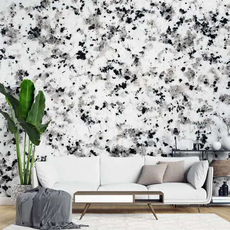 Siyah Beyaz Mermer Efektli Soyulup Yapıştırılabilen Duvar Kağıdı