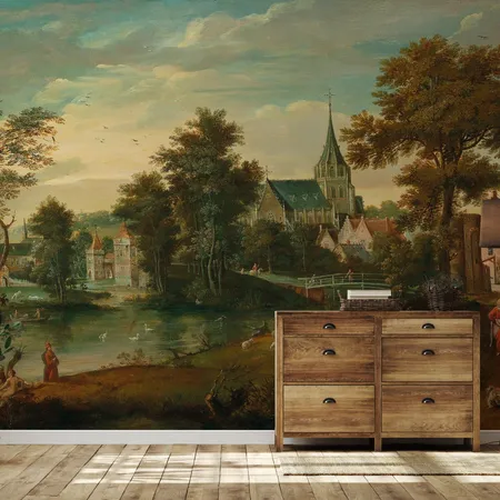 Vintage Historical Scenic Peel And Stick Wallpaper Mural