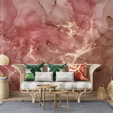 Pink And Gold Color Marble Texture  Peel And Stick Wallpaper