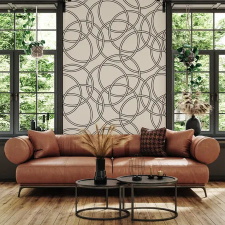 Line Art Geometric Circle Abstract Shapes Wallpaper Mural