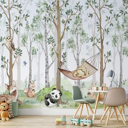 Joy Kids Animal & Forest Peel And Stick Wallpaper Mural
