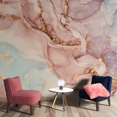 Pink Marble And Artistic Peel And Stick Wallpaper Mural
