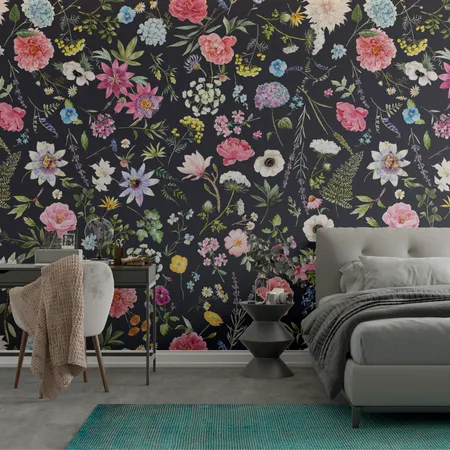 Floral Wallpaper  Removable Wallpaper Temporary Wall Mural